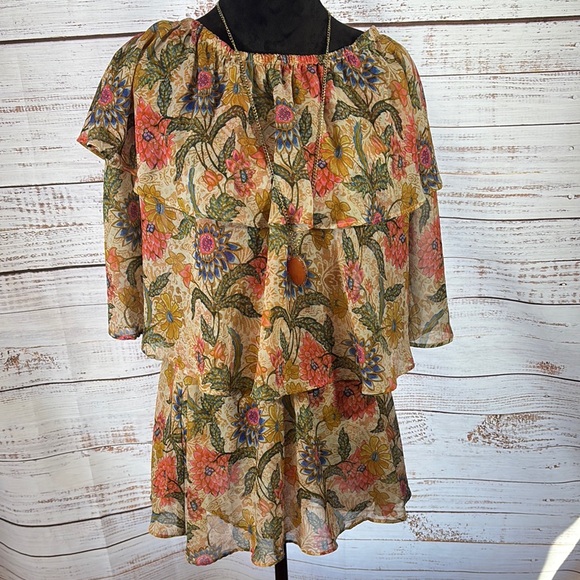 Show Me Your MuMu Multicolor Floral Off-Shoulder Blouse‎ - Picture 6 of 9